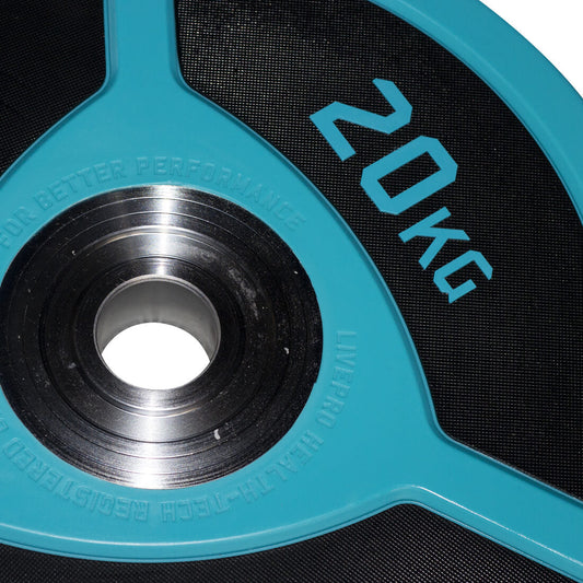 Livepro Urethane Elite Competition Bumper Plates 20kg - Sold as Pair