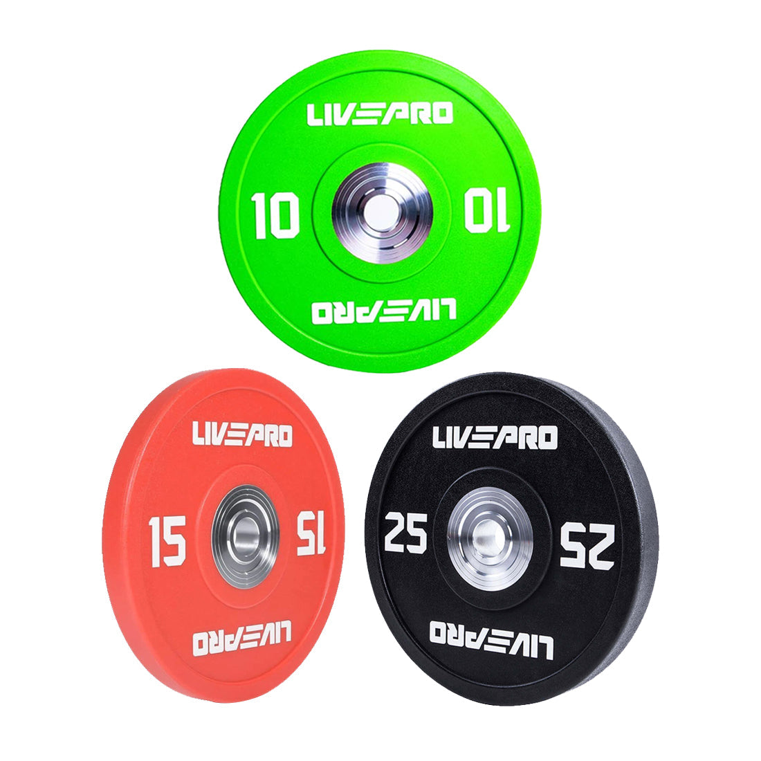 Livepro Urethane Competition Bumper Plates 10kg - Sold As Pair