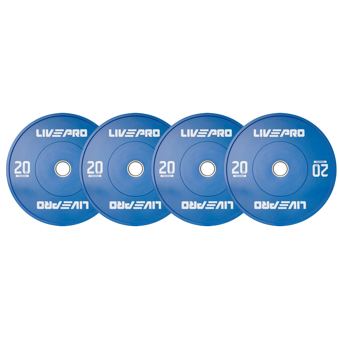 Livepro Rubber Colored Bumper Plates 20kg - Sold as Pair