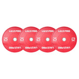 Livepro Rubber Colored Bumper Plates 25kg - Sold as Pair